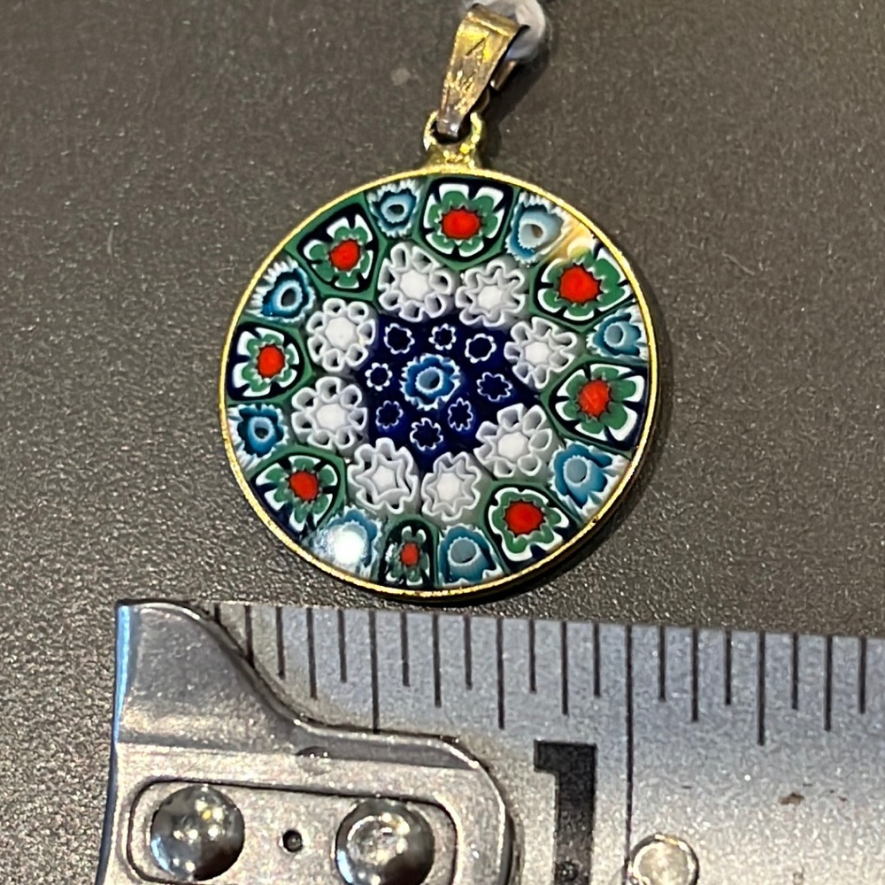 Antica Murrina Venezia 14k gold flower glass pendant